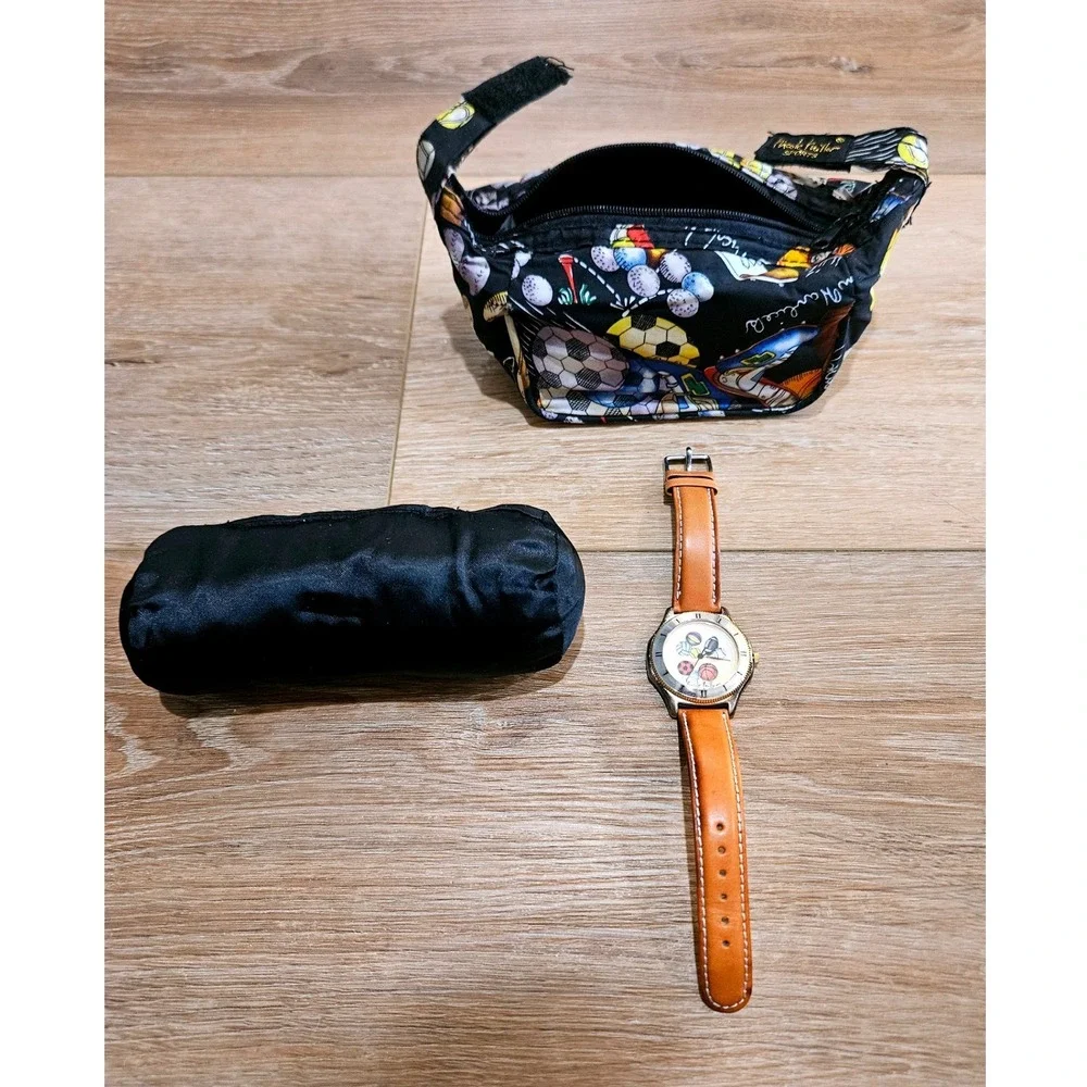 Nicole Miller Sports Watch Set SX-1054/9 Swiss‎ 100% Silk Case 90s Vintage NIB